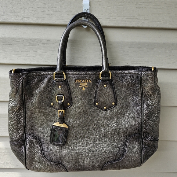 EUC Prada Metallic Gold leather Tote - Picture 4 of 17